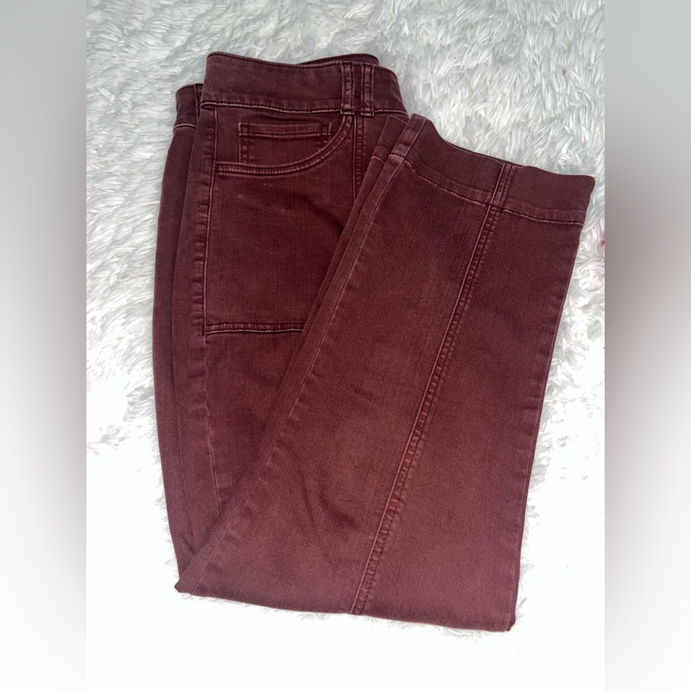 Brown Cropped Ankle Pants with Rich Tone